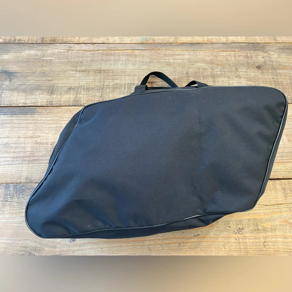 Harley Davidson Asymmetrical Black Duffle Bag Riding Bag 22 x 10 x 6 Zip Canvas
